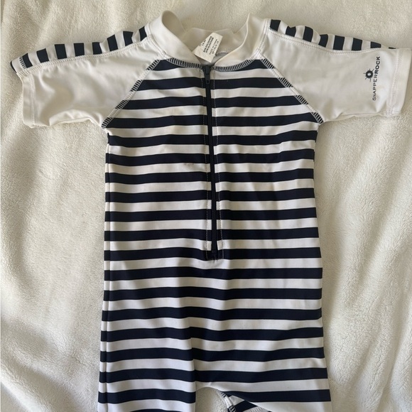 Snapper Rock Navy and White Striped Swimwear - Picture 2 of 15